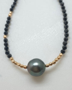 N Beads with Tahitian Pearl Necklace
