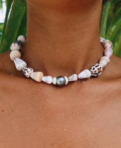 Hawaiian cone shells + 1 Tahitian pearl necklace