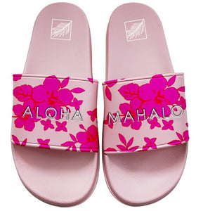 ALOHA MAHALO Slides | Hibiscus | Mystic Pink- PRE ORDER