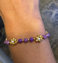 Ella May Gemstone Daisy Bracelet | Purple