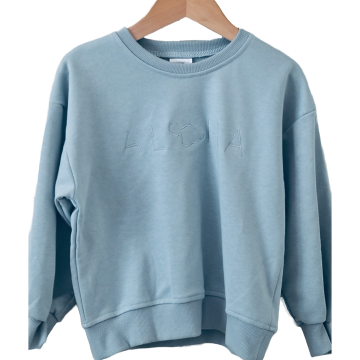 Keiki Aloha Slouchy Sweater | Dusty Blue