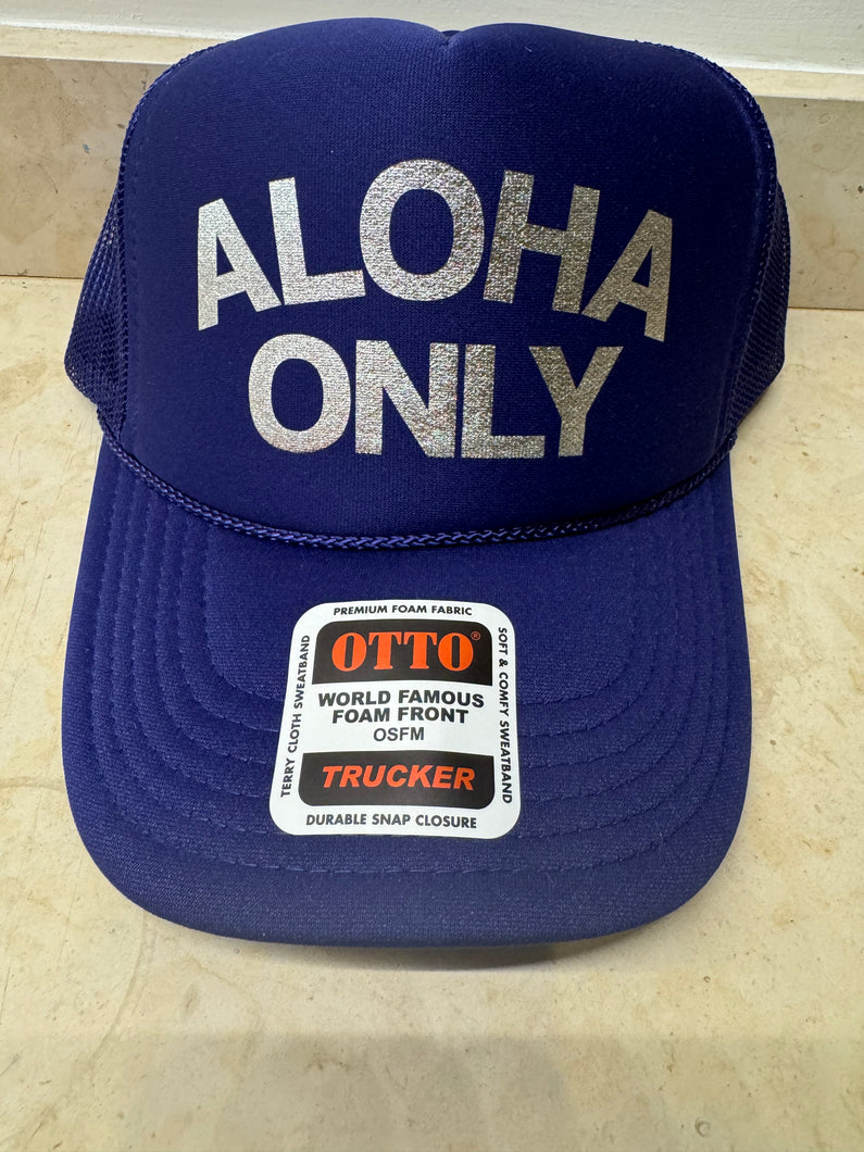 Aloha Only Trucker Hat| Blue
