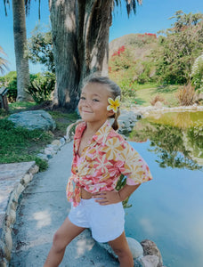 Tiare Hawaii Kids Aloha Shirt | Plumeria Peach