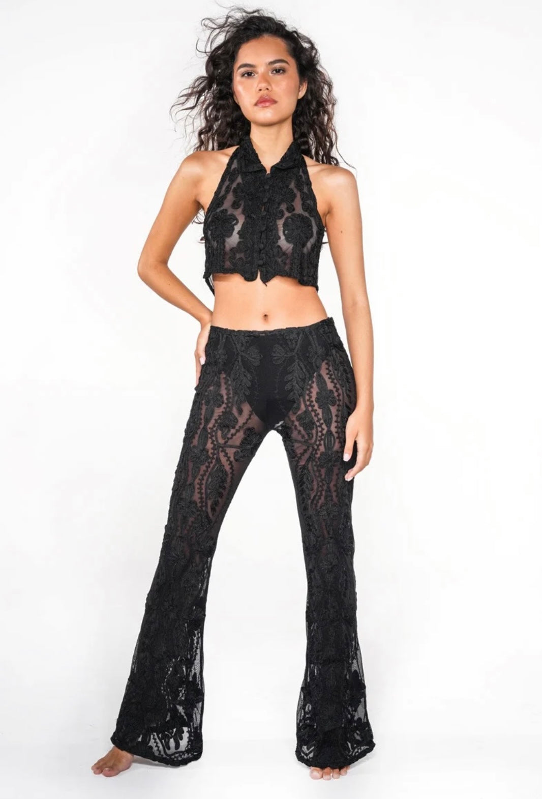 Abelha Mid/ High Waisted Pants | Black