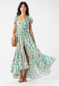 Tiare Hawaii New Moon Maxi Dress | Floral Teal