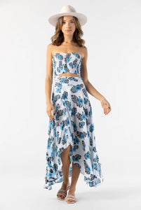 Tiare Hawaii Hollie Crop Top & Azure Wrap Skirt Set | Hibiscus Blue