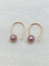 Pink pearl HorseShoe Earrings | E188b