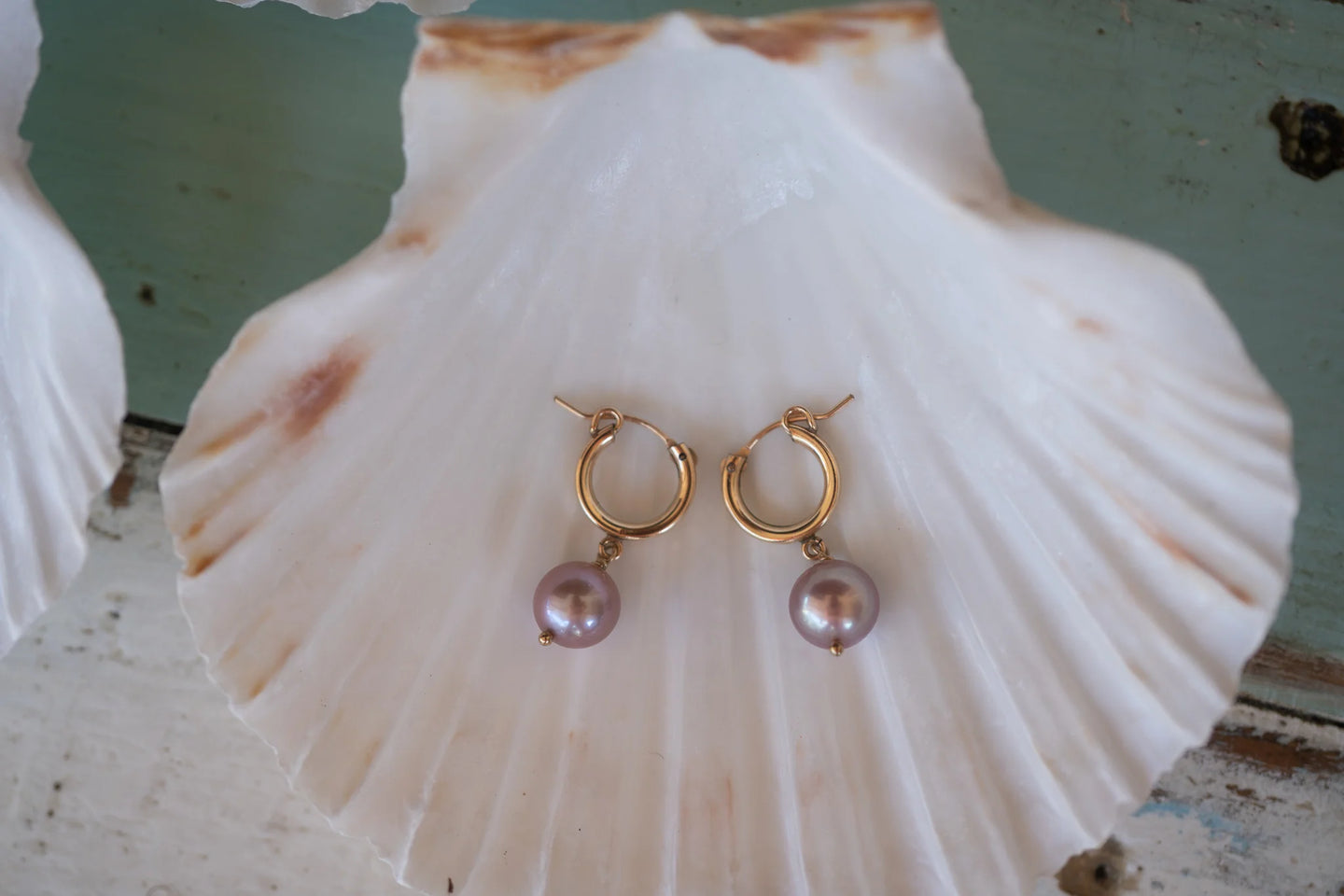 Ella May Puka Pink Edison Pearl Hoops