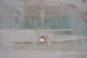 Ella May Pink Edison Floating Pearl Necklace