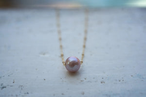 Ella May Pink Edison Floating Pearl Necklace