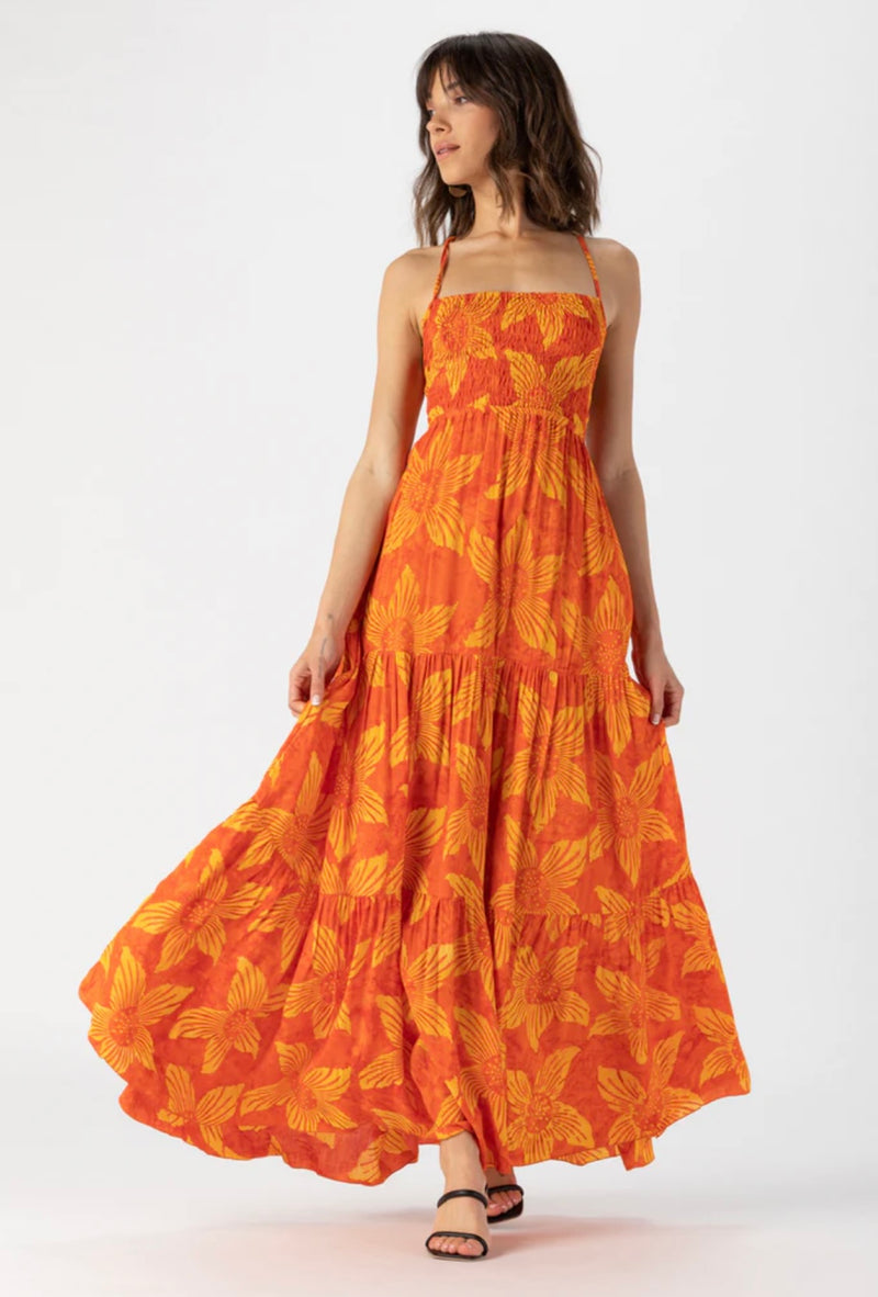 brown maxi dress nearby Audrina Brown Floral Halter Maxi Dress - S Size - Women's Dresses