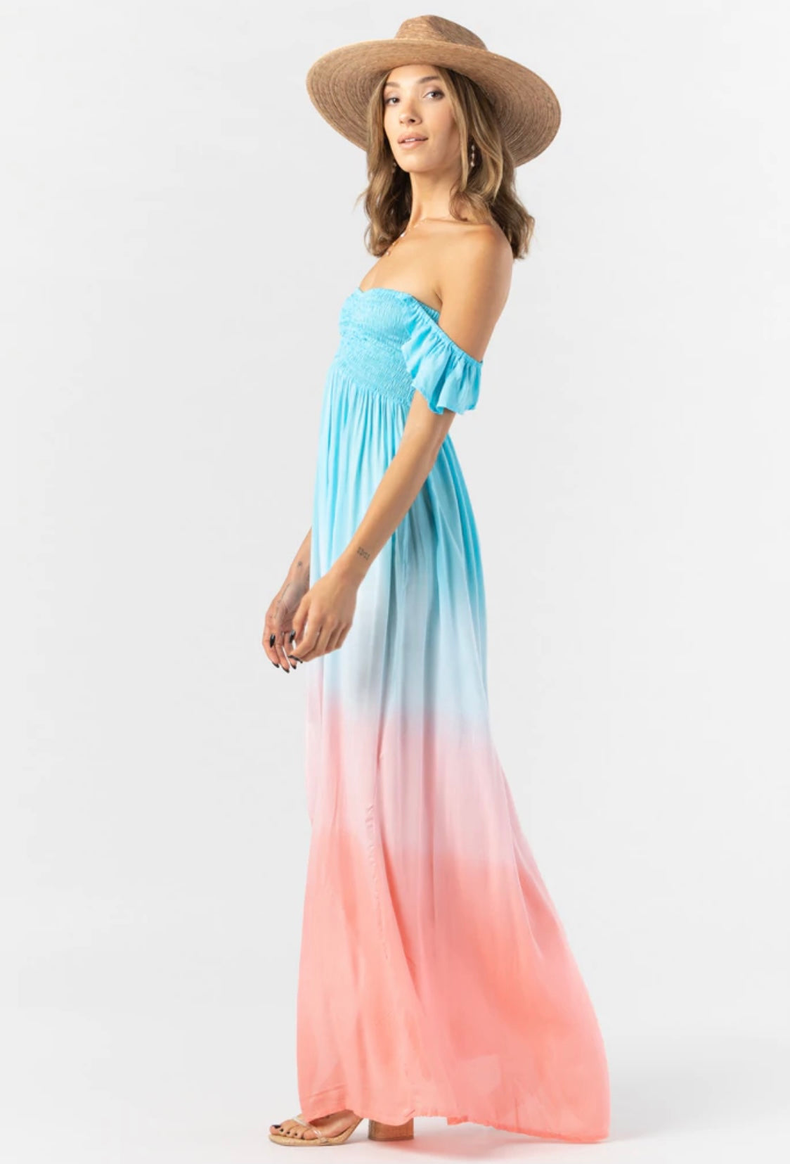 Tiare Hawaii Hollie Maxi Dress | Aqua Ombre Tropical Goddess Tiare Hawaii Hollie Maxi Dress | Aqua Ombre Tropical Goddess