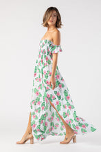 Tiare Hawaii Hollie Maxi Dress | Tahitian Hibiscus Green Pink