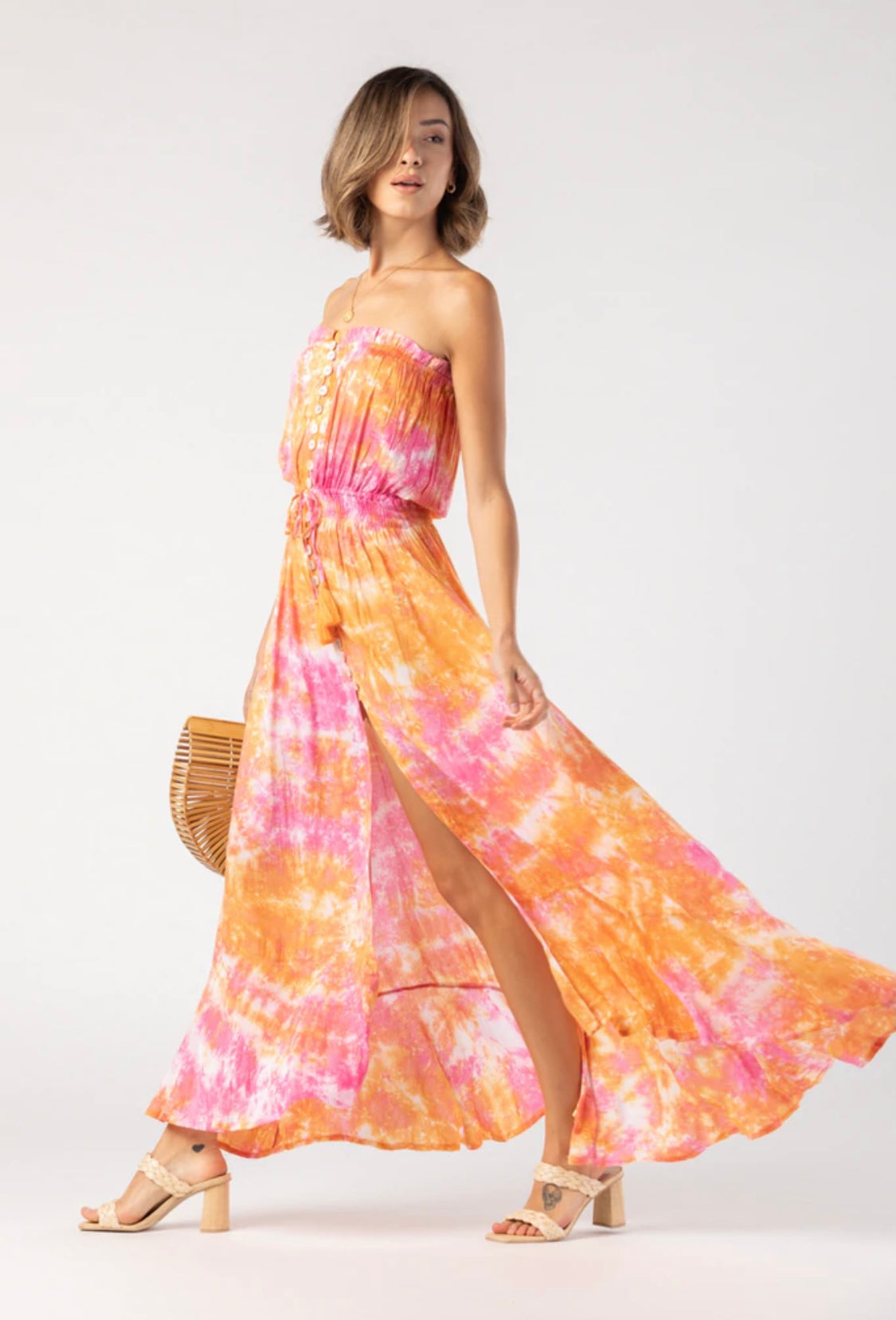 セール☆Tiare Hawaiiティアレハワイ マキシワンピ Ryden Dress Tiare Hawaii Ryden Maxi Dress | Smoke Pink Orange – Tropical