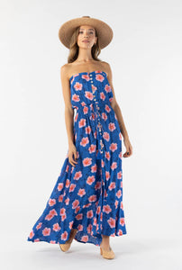 Tiare Hawaii Ryden Maxi Dress | Aloha Floral Royal Blue