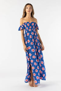 Tiare Hawaii Hollie Maxi Dress | Aloha Floral Royal Blue