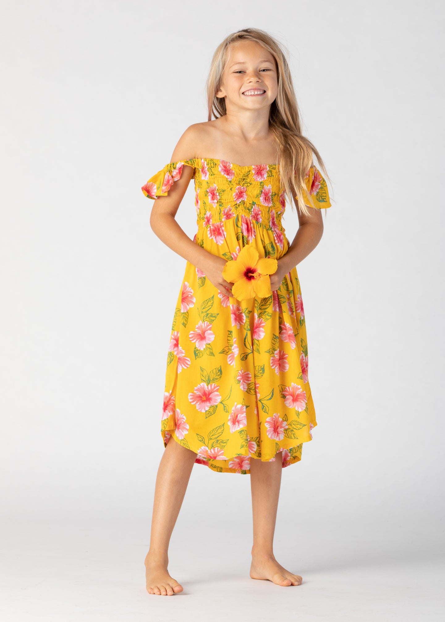 Tiare Hawaii Kids Hollie Dress | Aloha Floral Sunshine