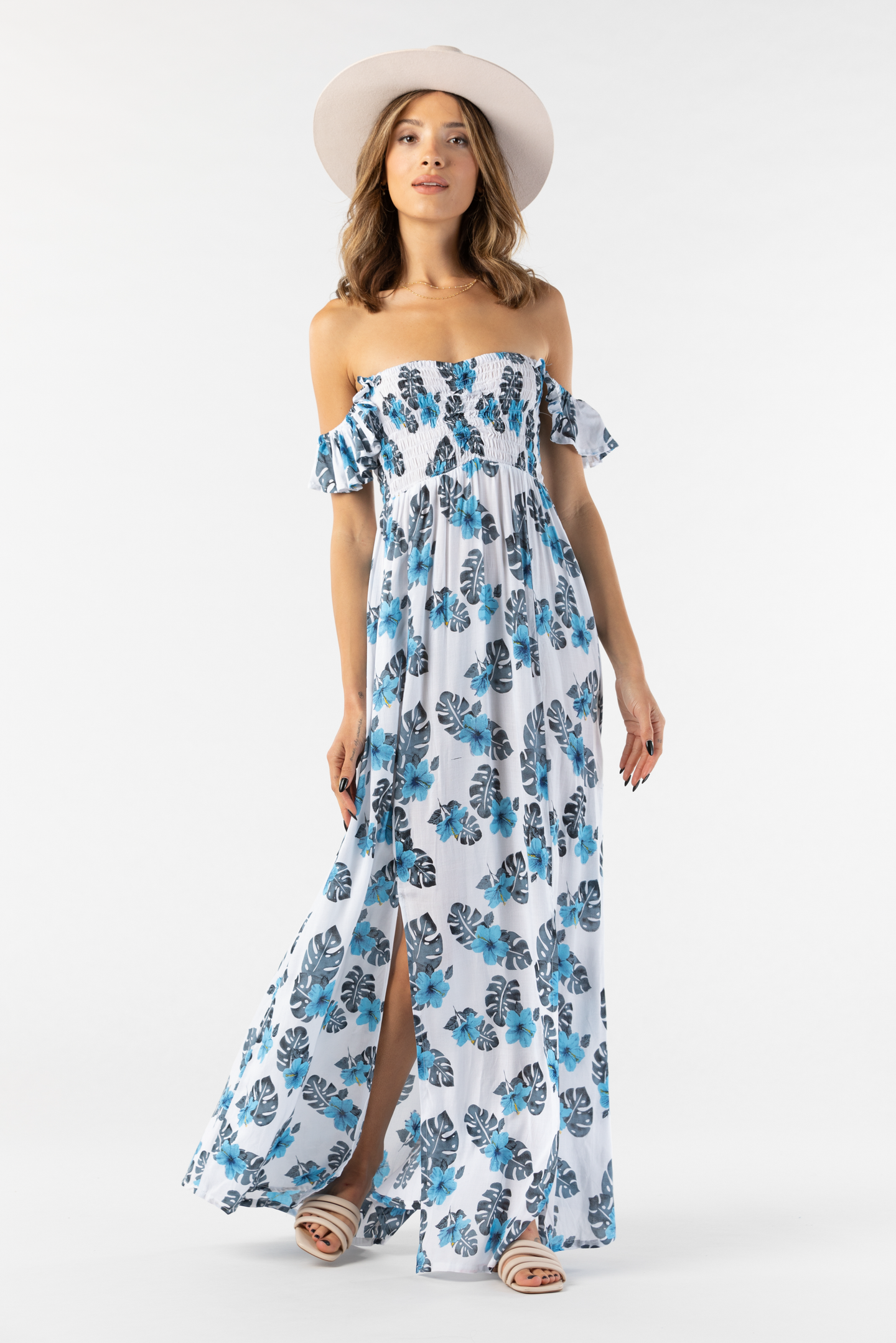 Tiare Hawaii Hollie Maxi Dress | Tahitian Hibiscus Blue
