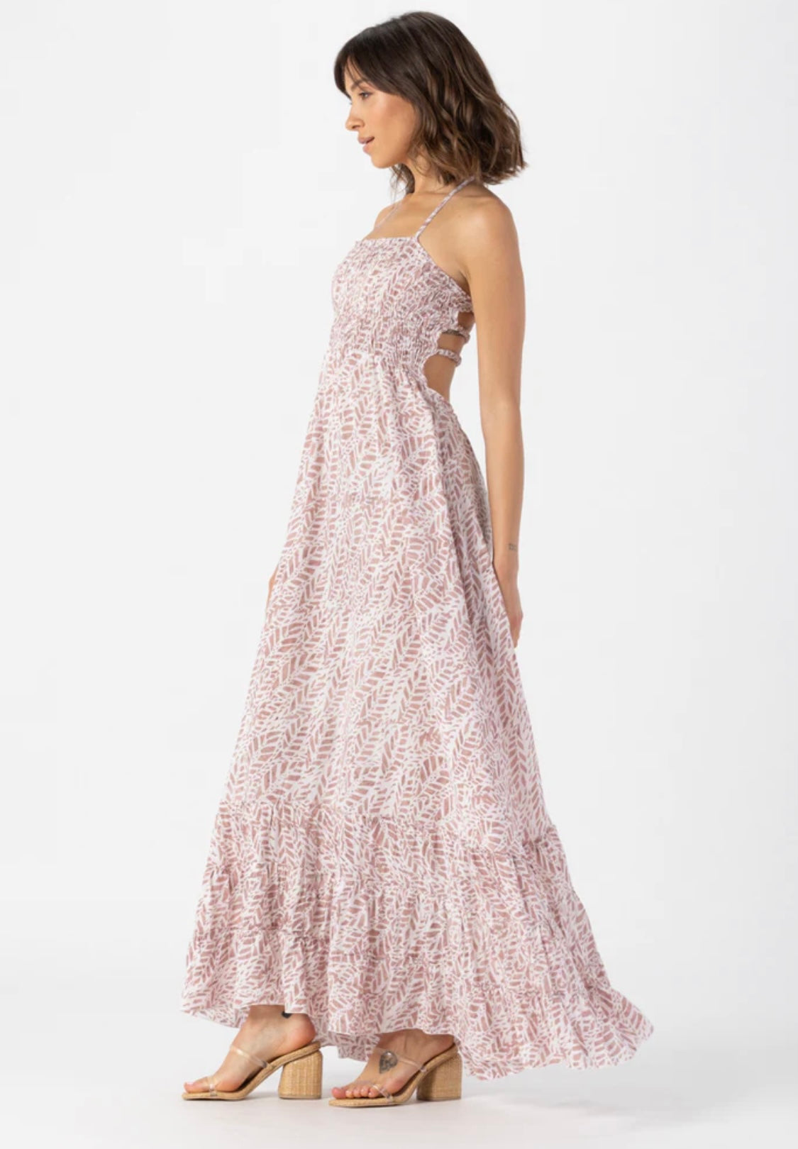 Bellini Maxi Dress | Batik Jungle Mauve Tropical Goddess Bellini Maxi Dress | Batik Jungle Mauve Tropical Goddess