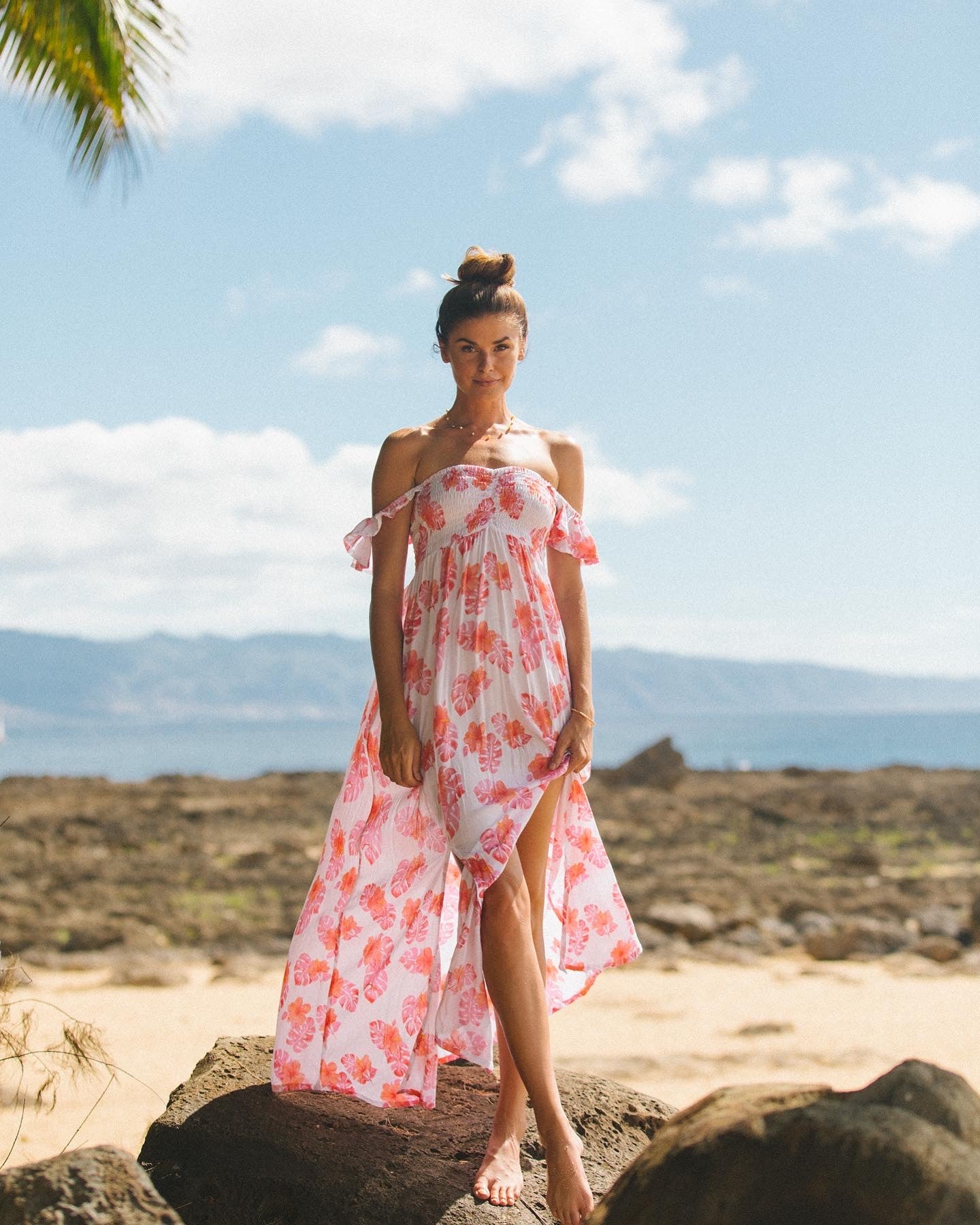 Tiare Hawaii Hollie Maxi Dress | Tahitian Hibiscus Pink Tropical Goddess Tiare Hawaii Hollie Maxi Dress | Tahitian Hibiscus Pink Tropical Goddess