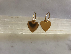 Love Me Jewelry Mini Hoops w/ Heart Charm