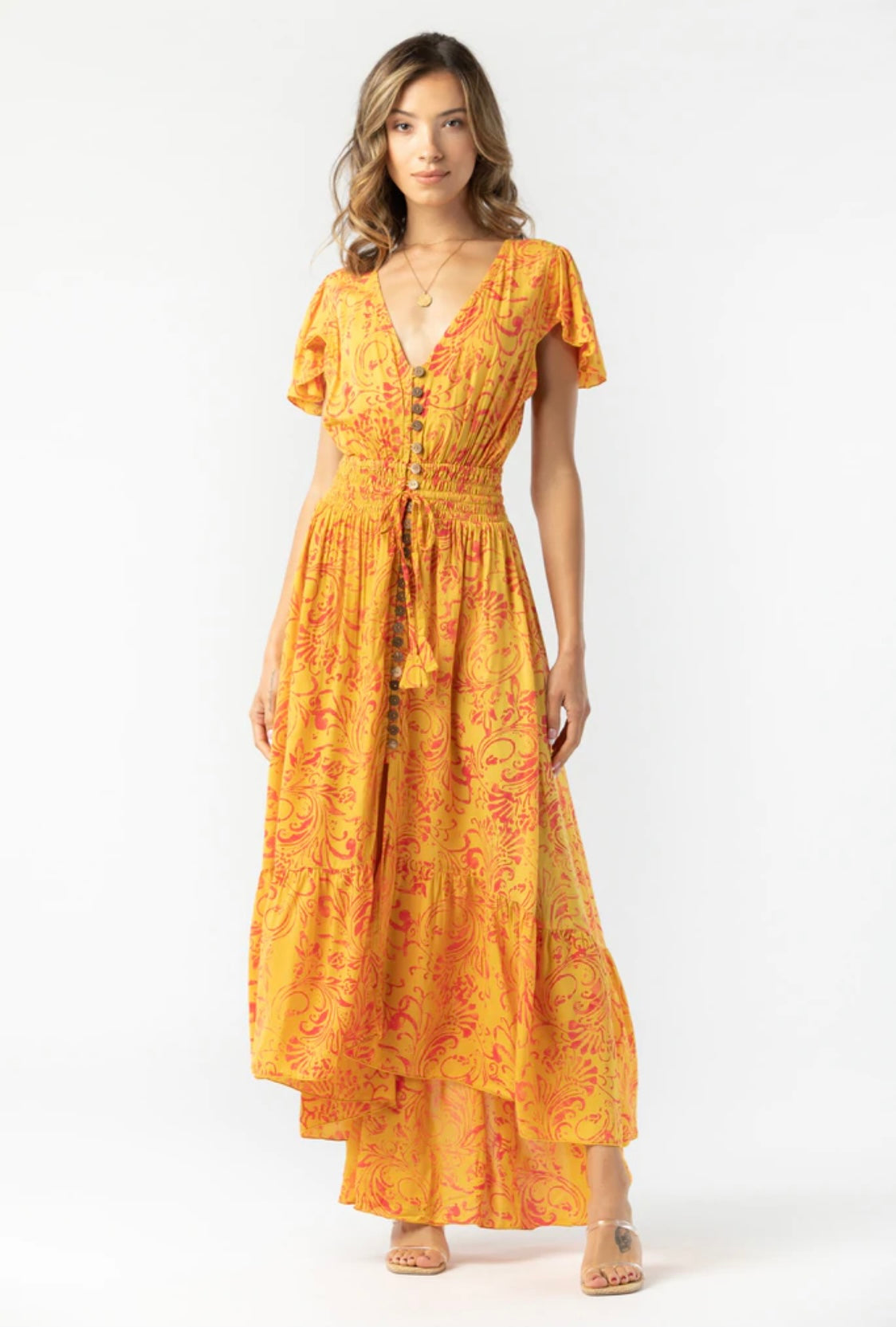 Tiare Hawaii New Moon Maxi Dress | Batik Bloom Saffron