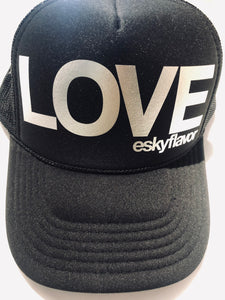 LOVE Hat | Black | Silver Font