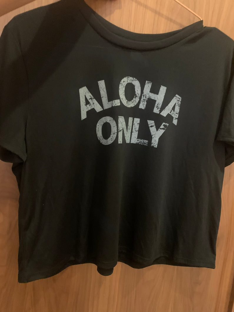 Aloha Only Crop Shirt| Black