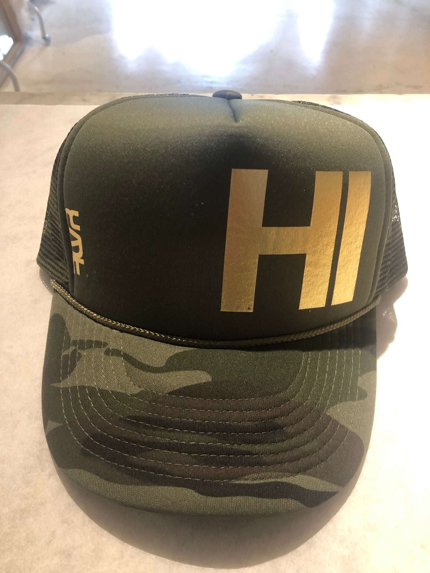 FLVR HI Hat | Camo | Gold Font