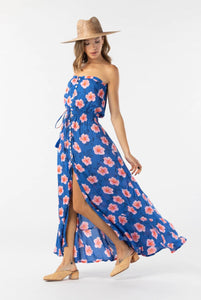 Tiare Hawaii Ryden Maxi Dress | Aloha Floral Royal Blue