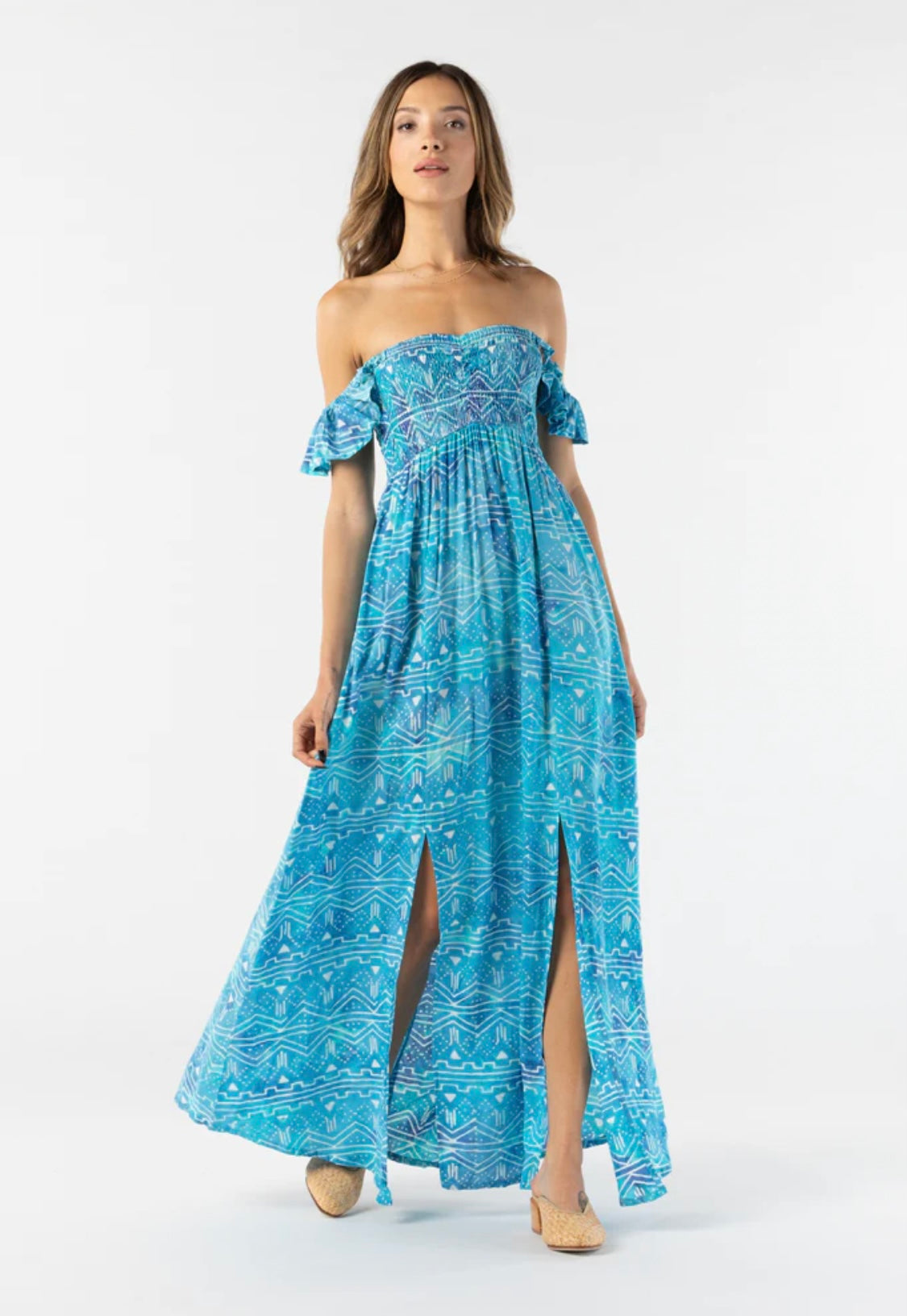 Tiare Hawaii Hollie Maxi Dress | Batik Island Retro Aqua Blue Tropical Goddess Tiare Hawaii Hollie Maxi Dress | Batik Island Retro Aqua Blue Tropical Goddess